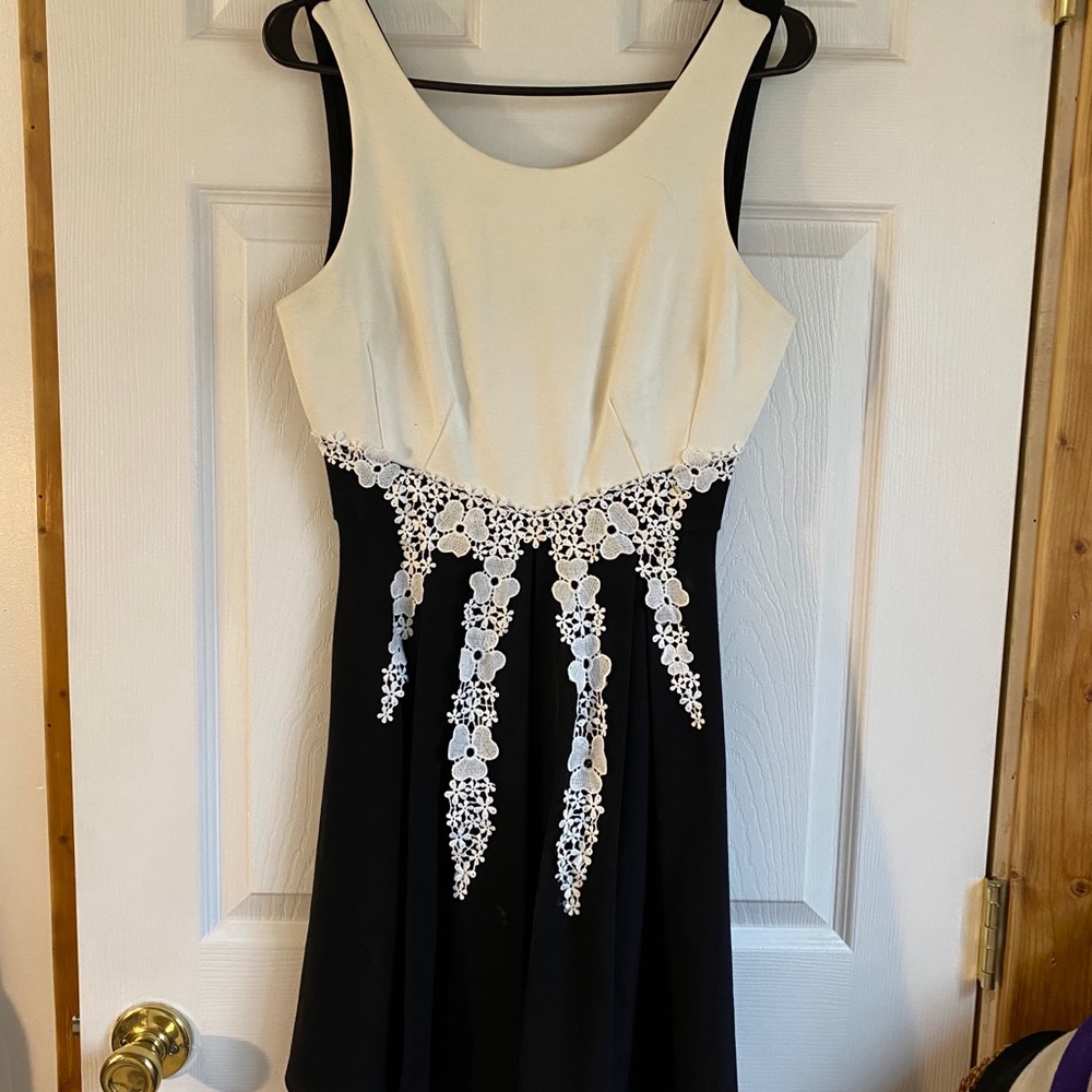 Black SJ style Dress with flower embroidery